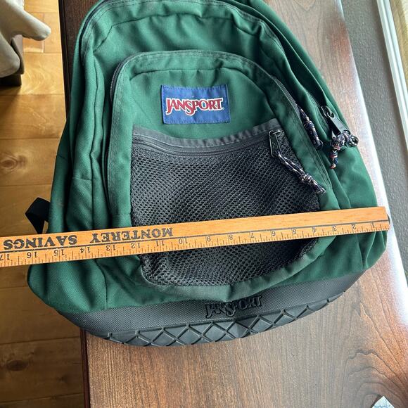 Jansport backpack with a rubber base in green color school hiking - Picture 9 of 9